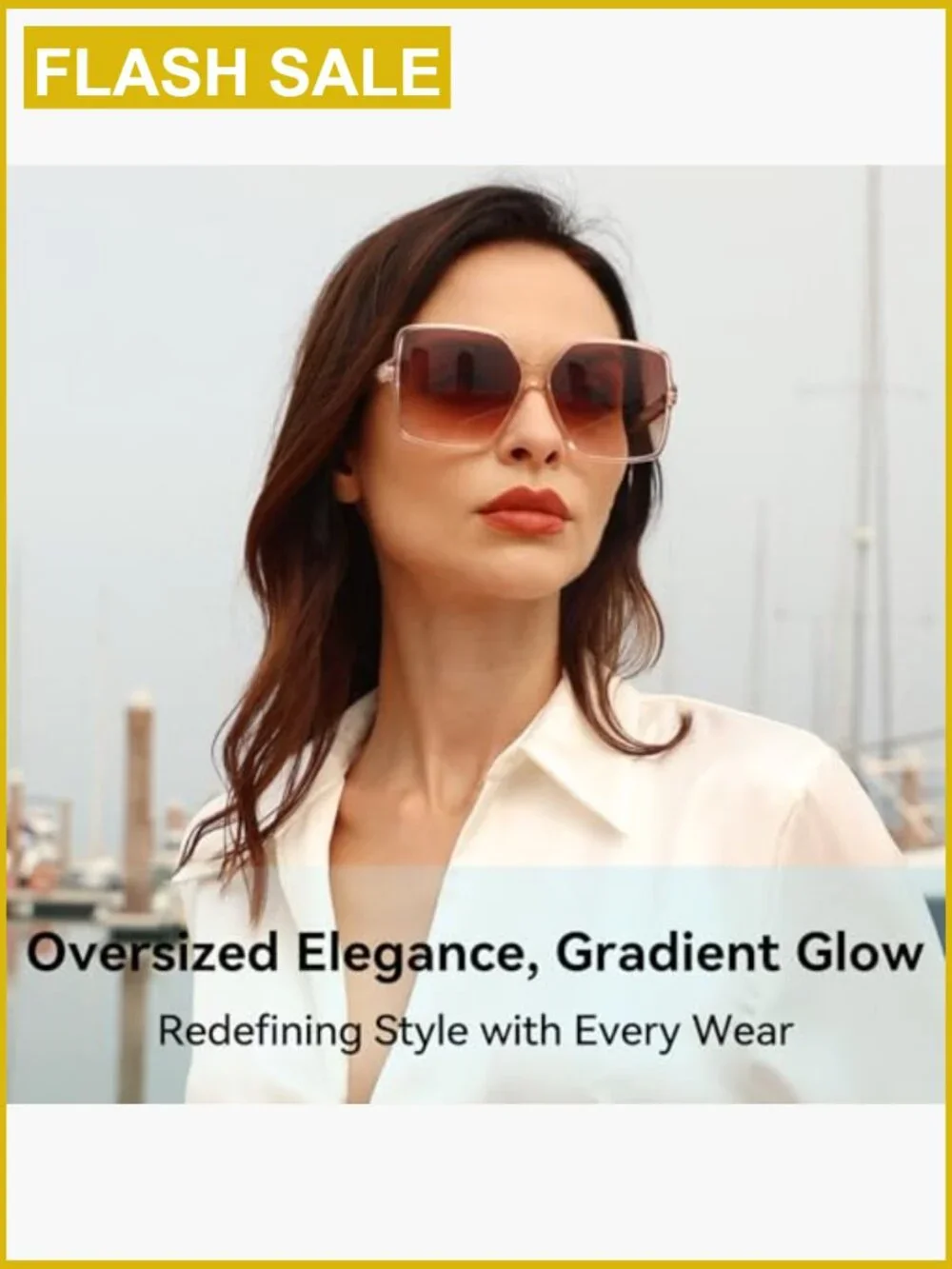 Oversized Square Sunglasses UV Protection Unisex Y2K Trendy